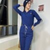 Scrub Lily azul con turbante lateral
