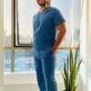 Scrub mike azul diagonal
