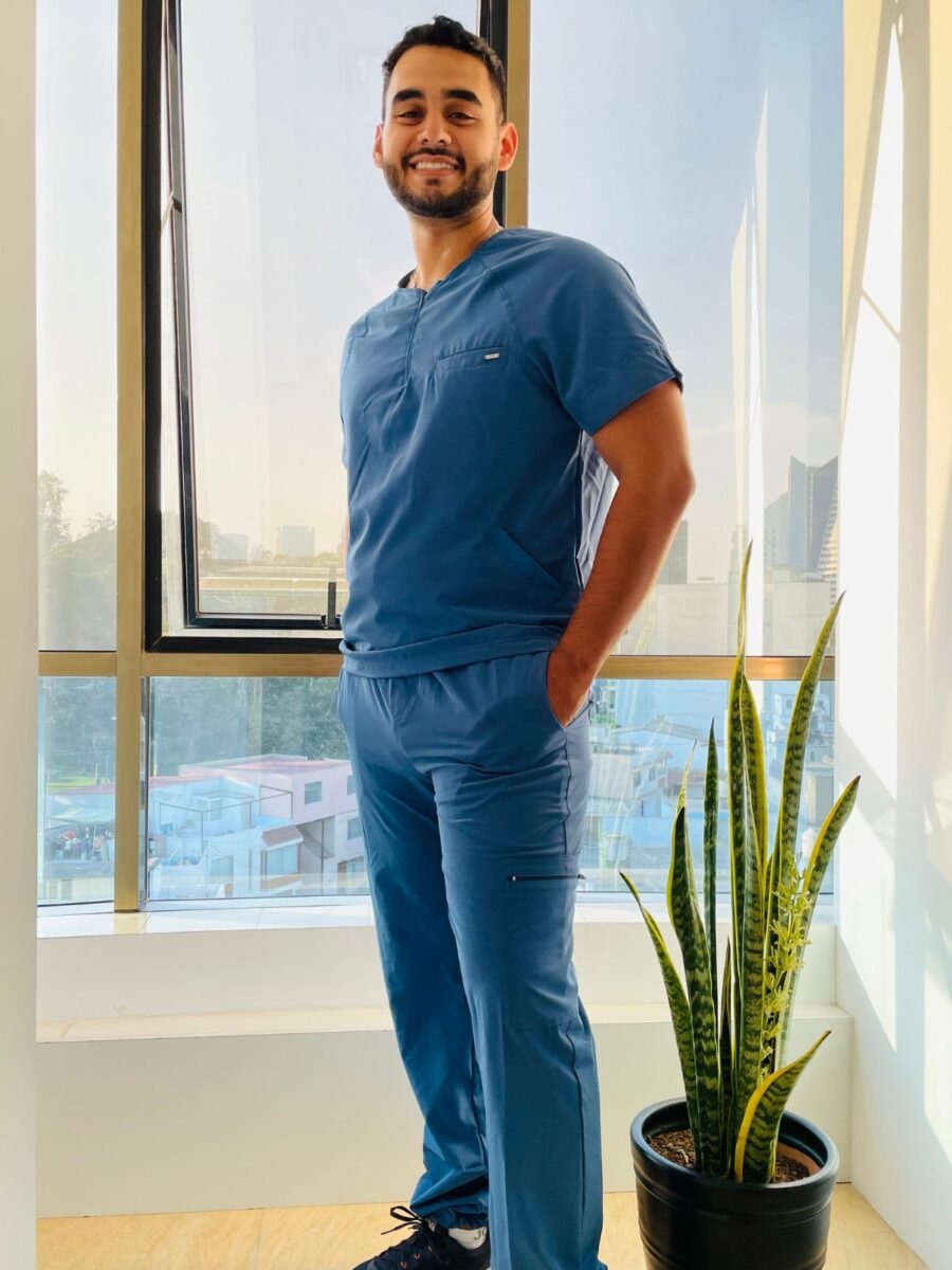 Scrub mike azul diagonal